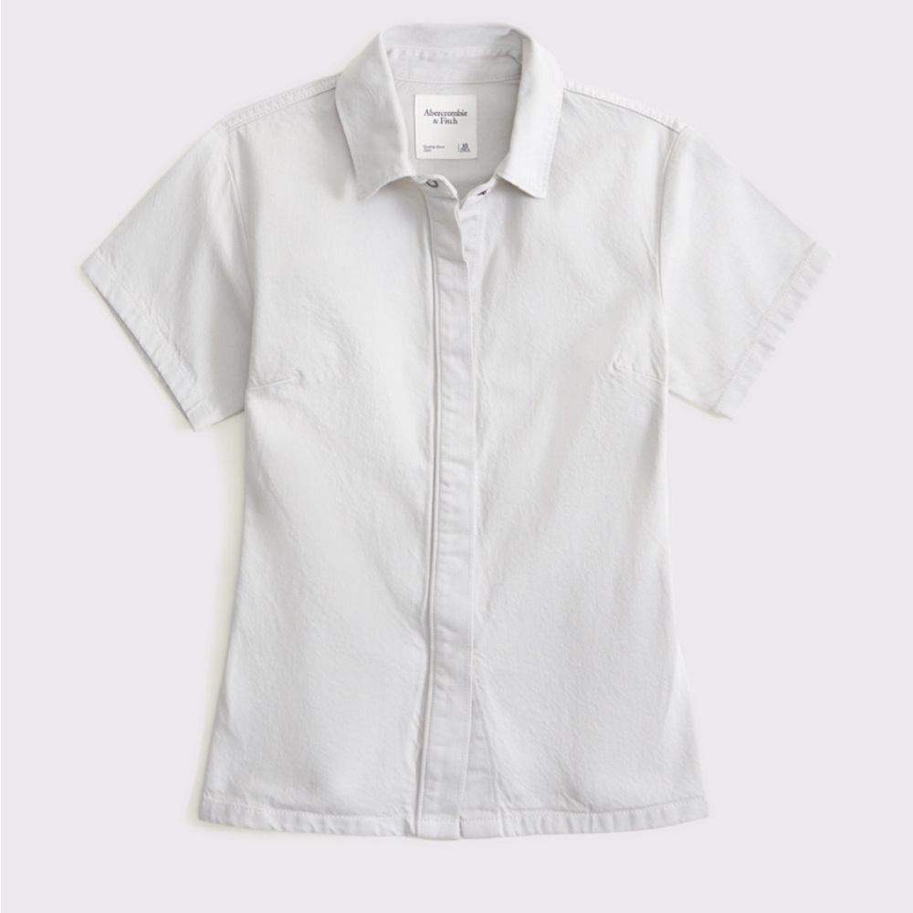 A&F Denim Cinched SS Button Up
